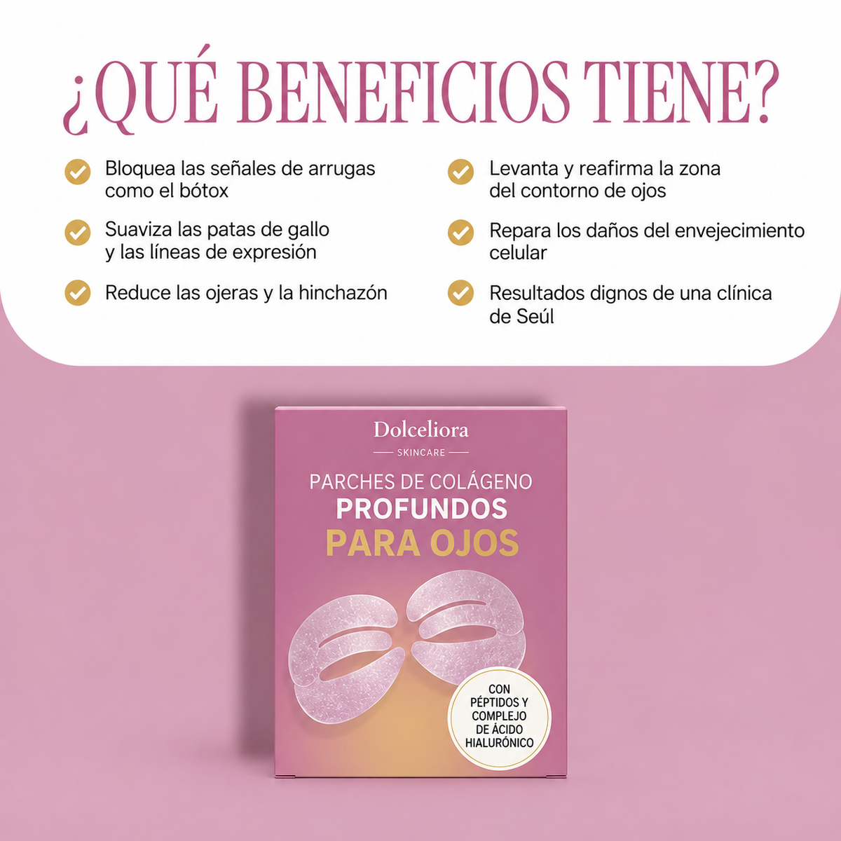 Mascarilla de colágeno y péptidos para el contorno de ojos