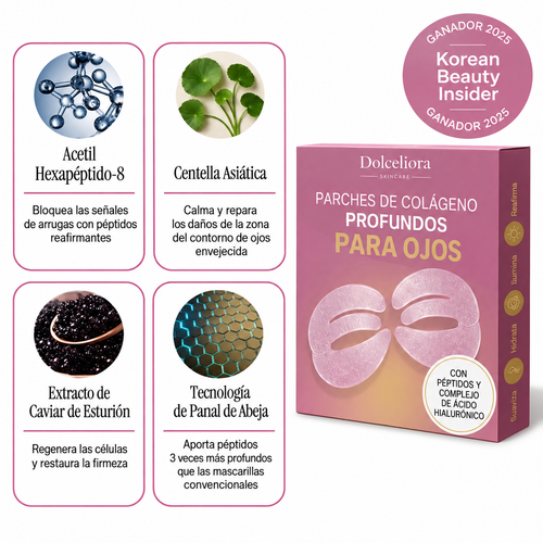 Mascarilla de colágeno y péptidos para el contorno de ojos