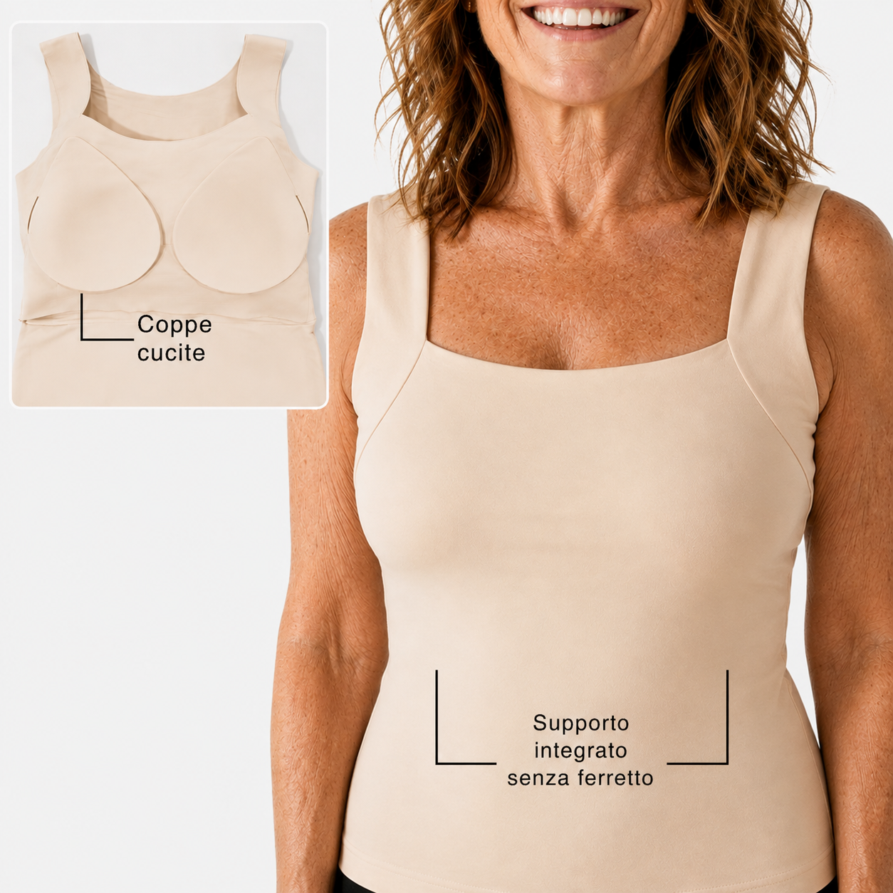 Liora – Canotta modellante comfort con reggiseno integrato