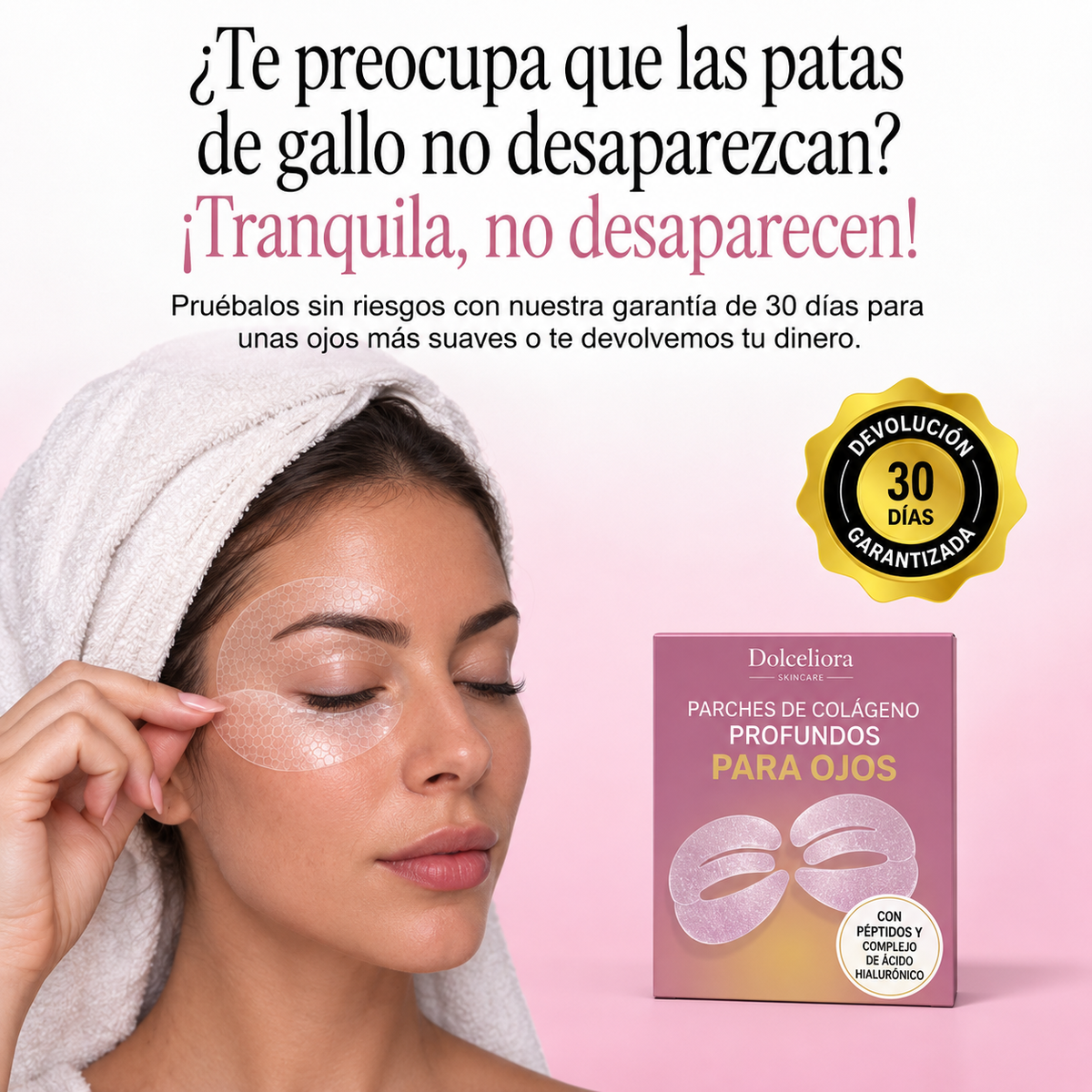Mascarilla de colágeno y péptidos para el contorno de ojos